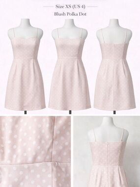 French Connection Blush Pink Polka Dot Mini Dress